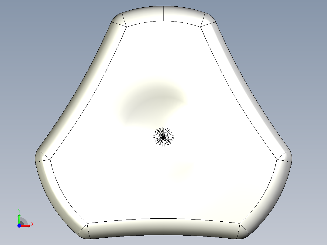 三瓣型把手1077-3D多系列多零件图纸模型前视图