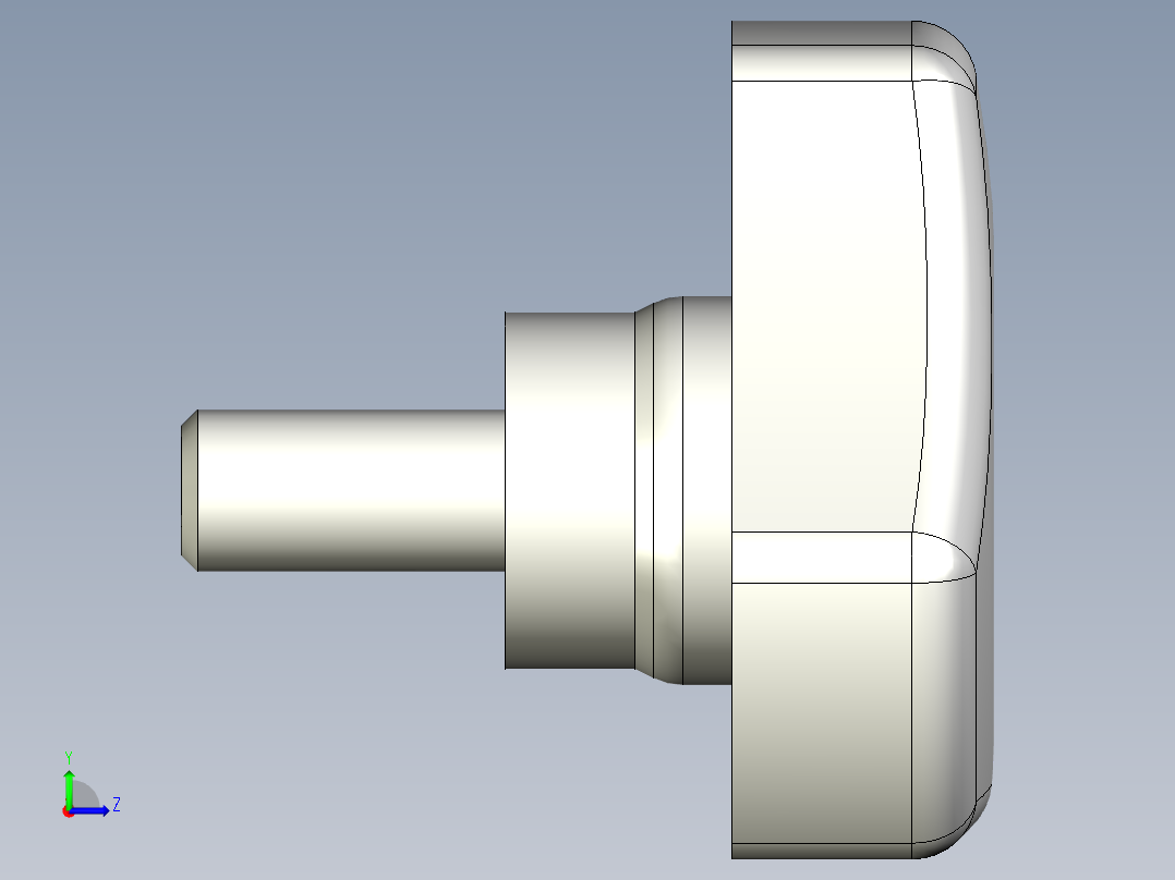 三瓣型把手1077-3D多系列多零件图纸模型左视图