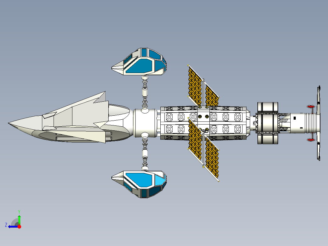 宇宙飞船航天器右视图