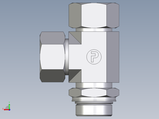 卡套式工业通用硬管接头EO_Adjustable_locknut_run_tee_LEE30ZSMORCF后视缩略图