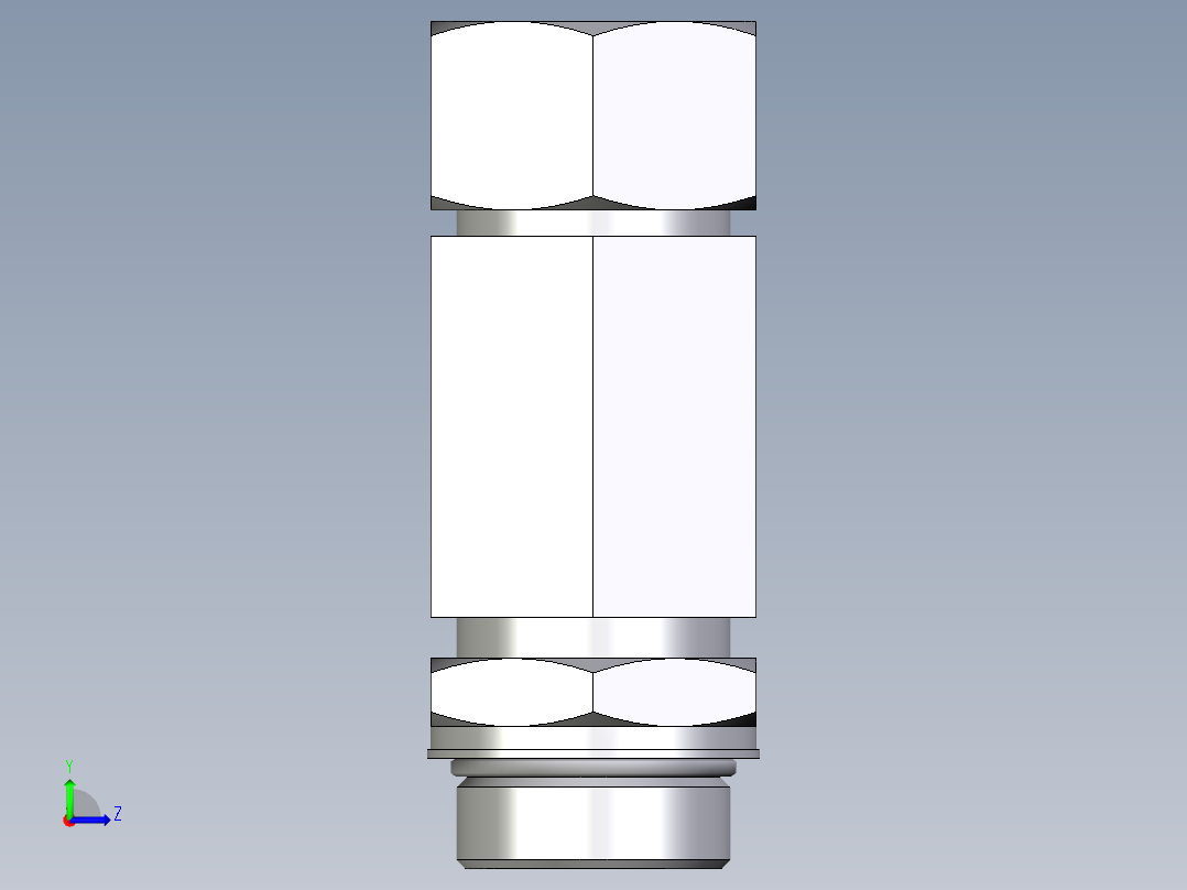 卡套式工业通用硬管接头EO_Adjustable_locknut_run_tee_LEE30ZSMORCF左视图