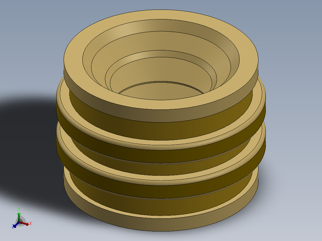 紧固件-No. 6-32 Brass 3DP Inserts主视图