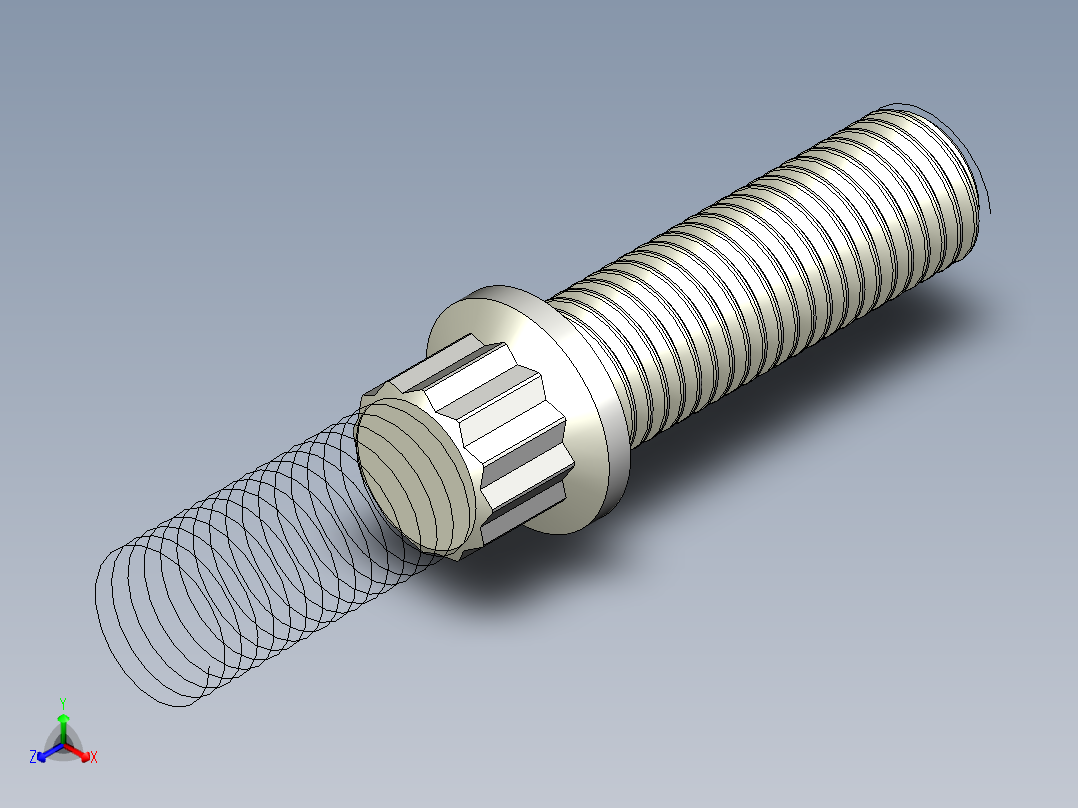法兰头螺钉-5-16in-24 1long 12-point screws.x_t正等轴测图