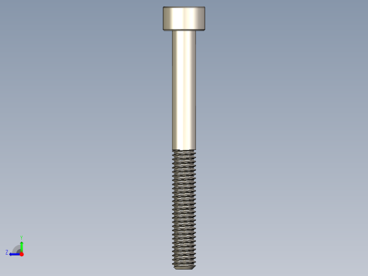 Screw_DIN_912_M4x40_A2.STEP公制内六角螺钉右视缩略图