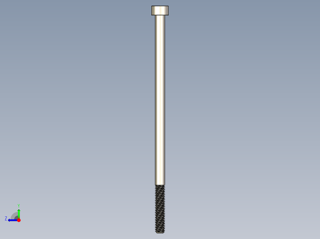 Screw_DIN_912_M4x90_A2.STEP公制内六角螺钉右视图