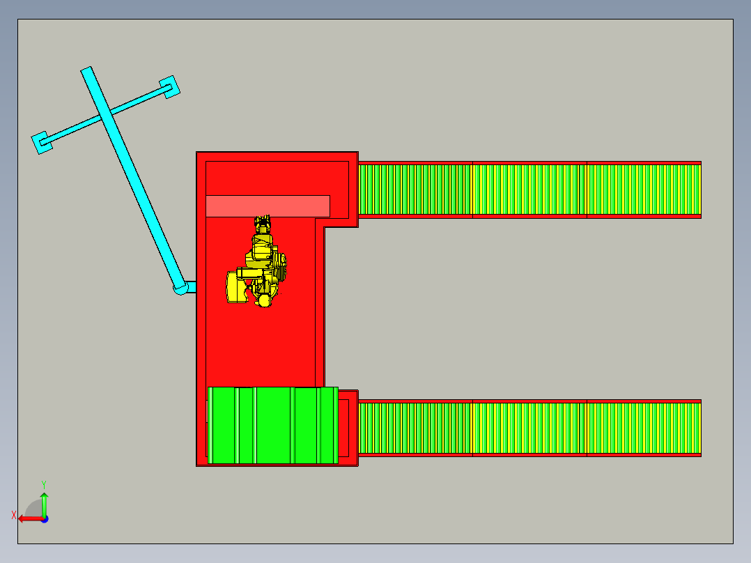 码头自动筛选上料设备设计后视图