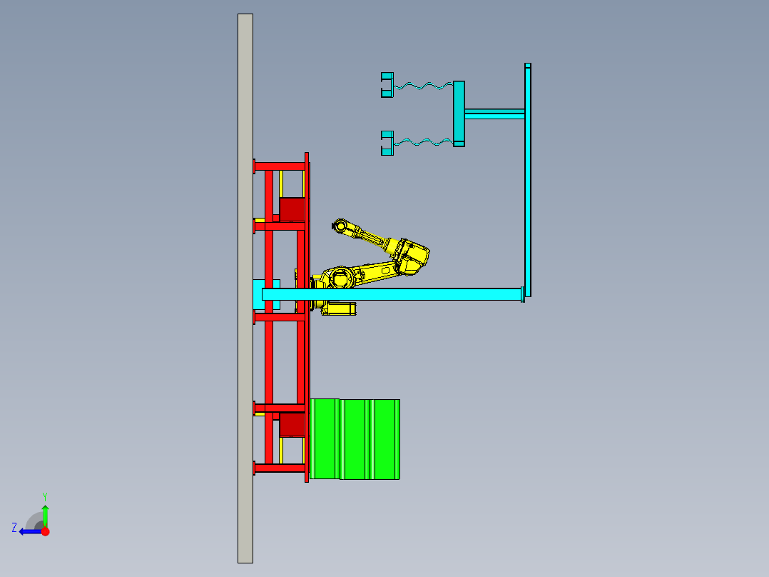 码头自动筛选上料设备设计右视图