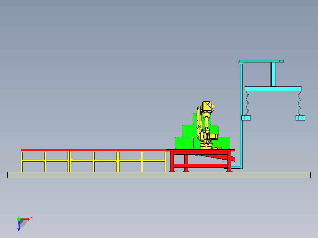 码头自动筛选上料设备设计俯视图