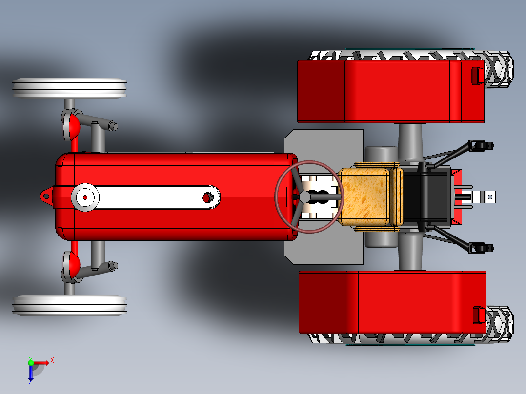 A3003241-拖拉机俯视图