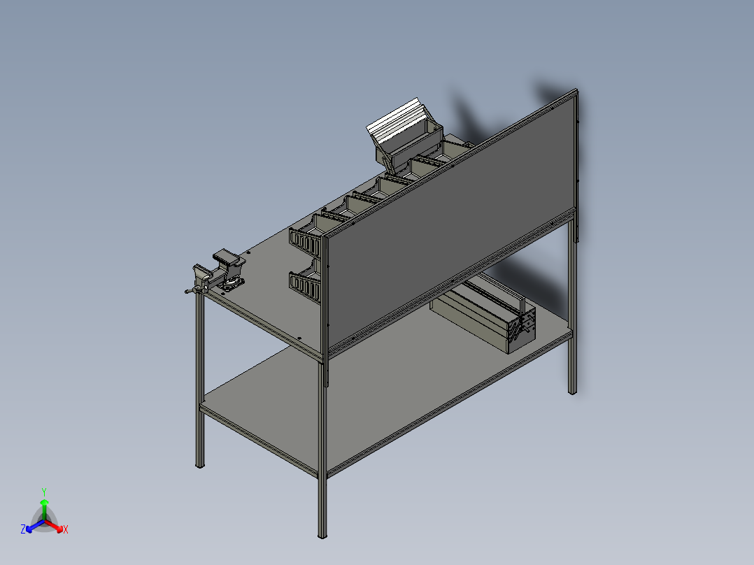 电脑桌(19)正等轴测图