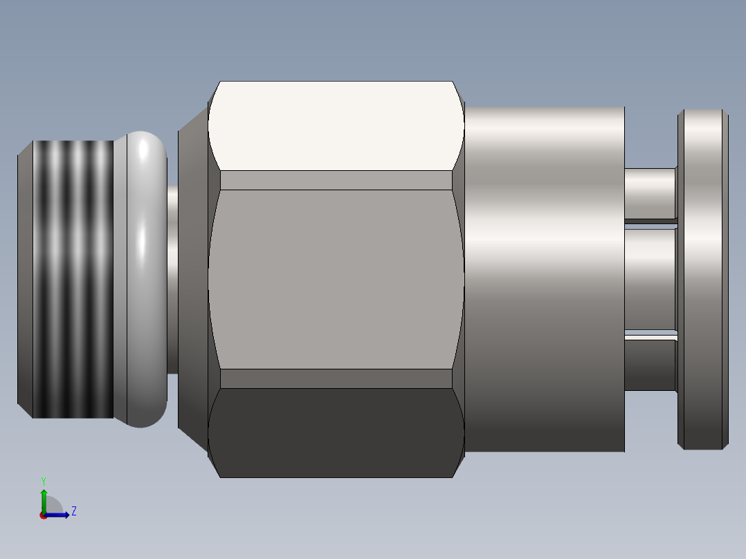 A0003669-快速接头 1_8_ 用于管径 Ø 6 mm. (ARR18RP6)左视图