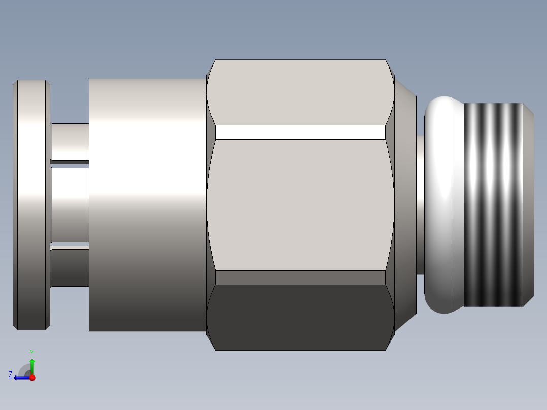 A0003669-快速接头 1_8_ 用于管径 Ø 6 mm. (ARR18RP6)右视图