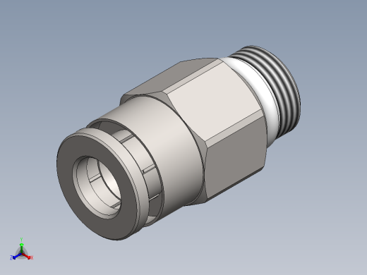 A0003669-快速接头 1_8_ 用于管径 Ø 6 mm. (ARR18RP6)正等轴测缩略图