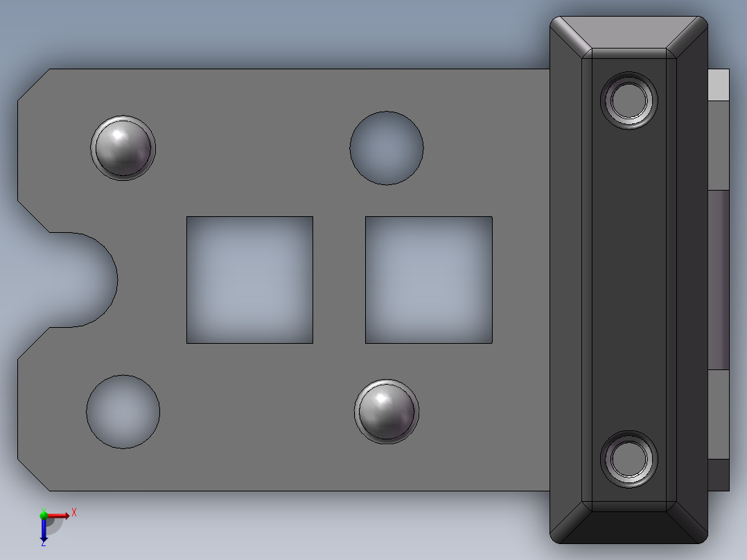 低压三代柜 大门侧装铰链-994932-10俯视图