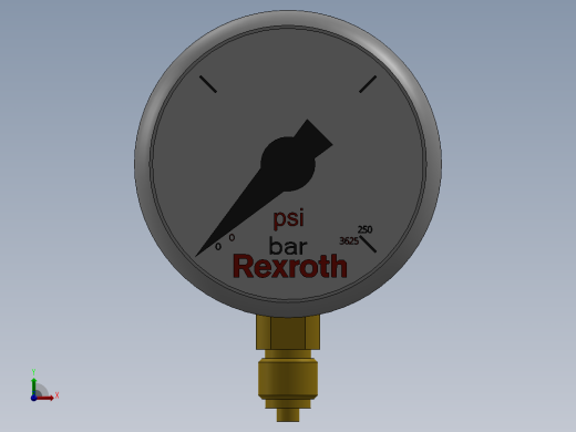 A0003919-压力表 ABZMM 63- 250BARPSI-UV-G范围压力 250 bar，端口连接 G14前视缩略图