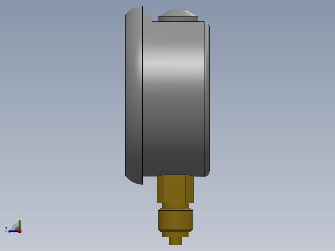 A0003919-压力表 ABZMM 63- 250BARPSI-UV-G范围压力 250 bar，端口连接 G14右视图