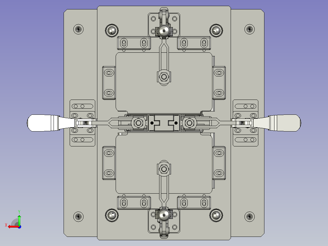 芯包定位夹具上下芯包辅助工位装配体后视图