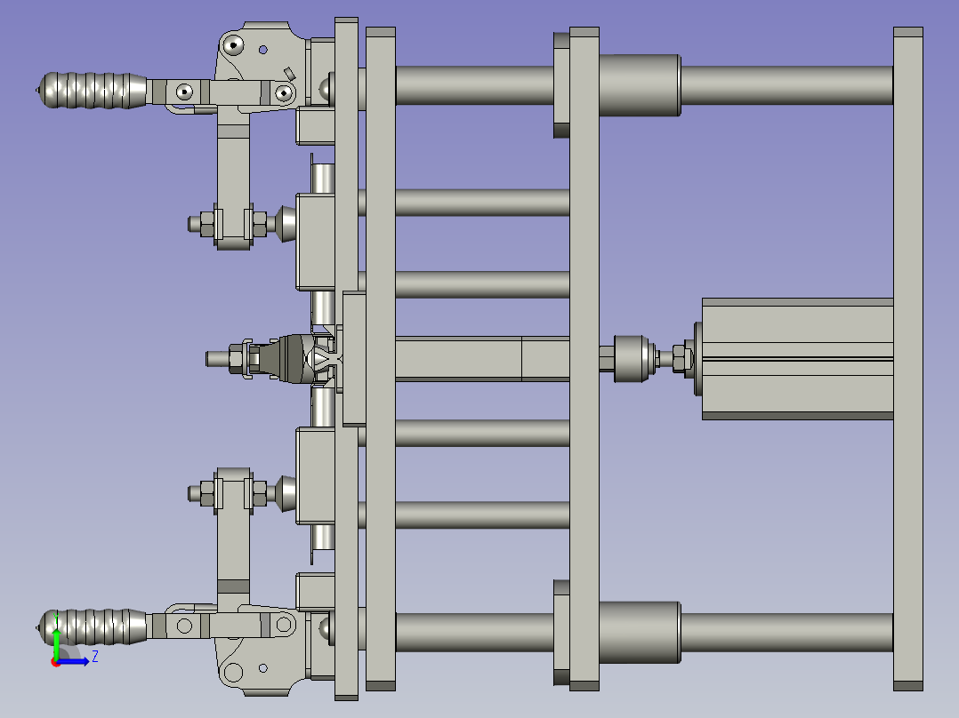 芯包定位夹具上下芯包辅助工位装配体左视图