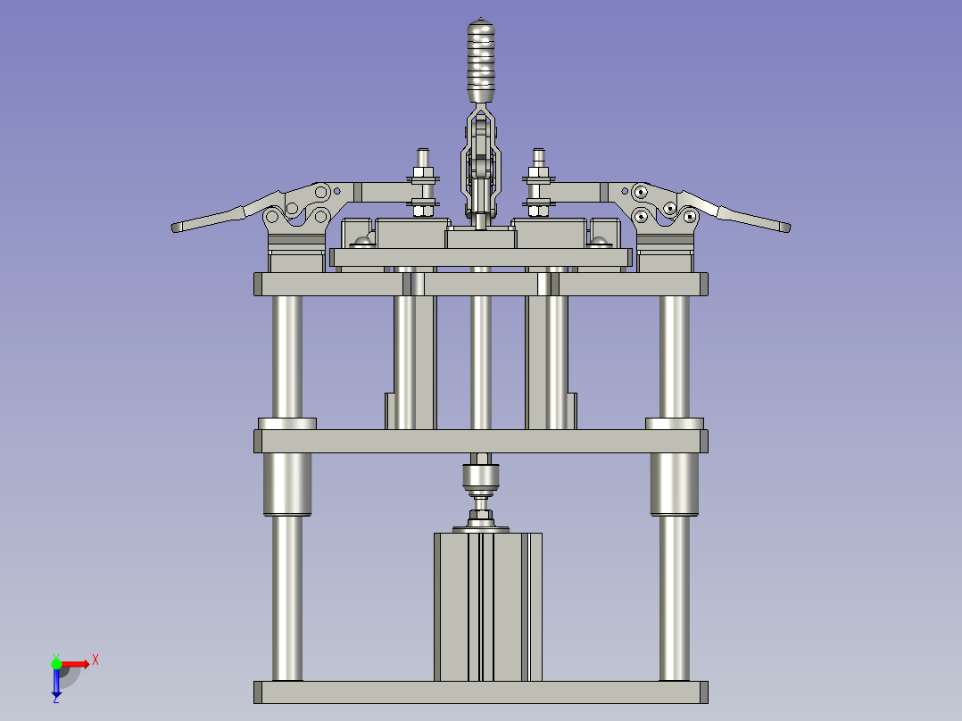 芯包定位夹具上下芯包辅助工位装配体俯视图
