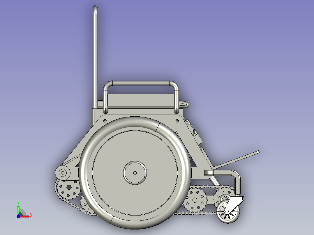 上下楼梯担架履带式折叠爬楼机前视图