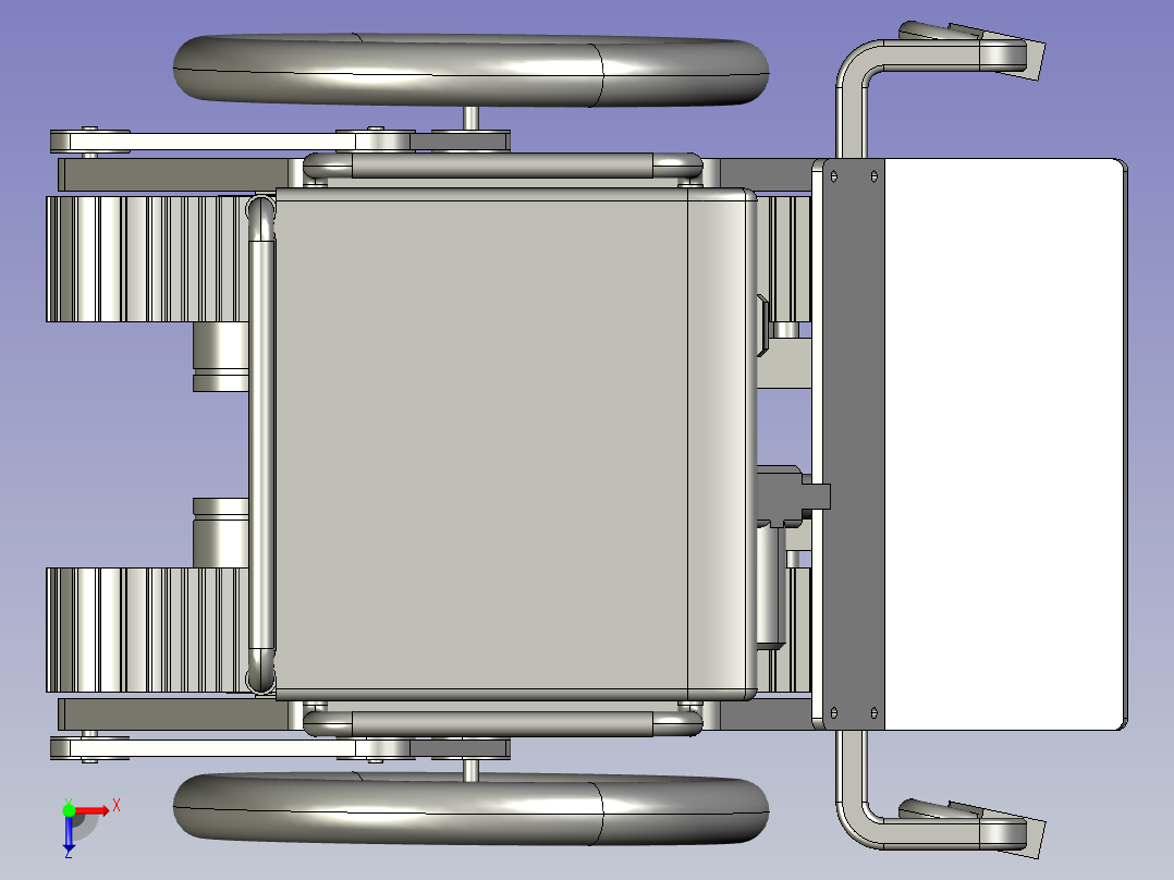 上下楼梯担架履带式折叠爬楼机俯视图