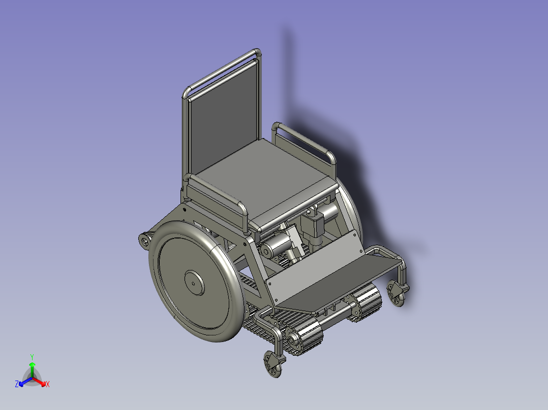 上下楼梯担架履带式折叠爬楼机正等轴测图