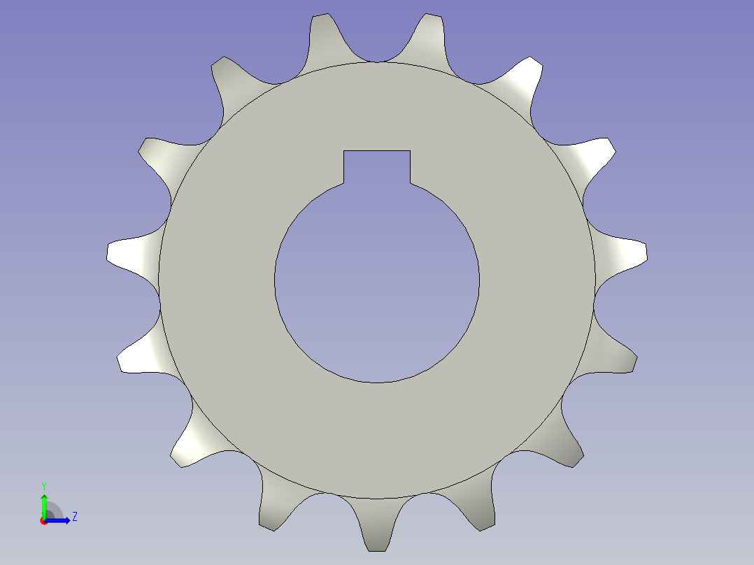 动力从动链轮-08A15Z左视图