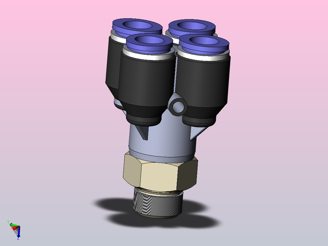 PXT-G Y型螺纹五通-G螺纹_PXT08-G02主视图