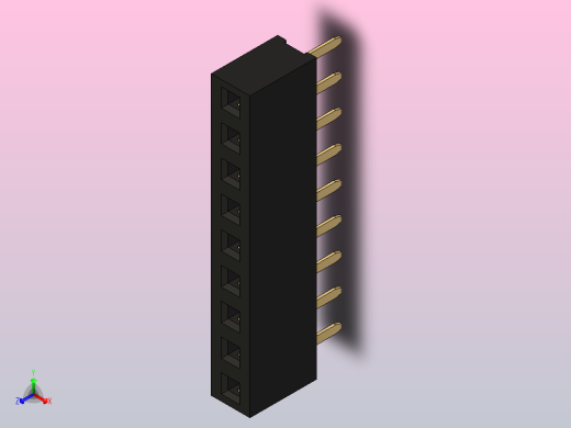 母针头Female_Header_1x9_P2.0_H4.3_straight.step