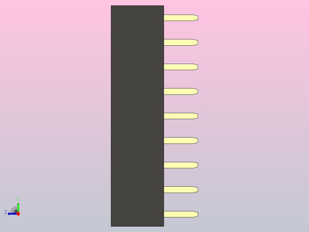 母针头Female_Header_1x9_P2.0_H4.3_straight.step右视图