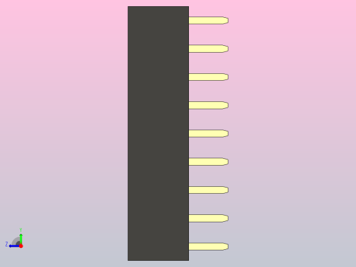 母针头Female_Header_1x9_P2.0_H4.3_straight.step右视缩略图