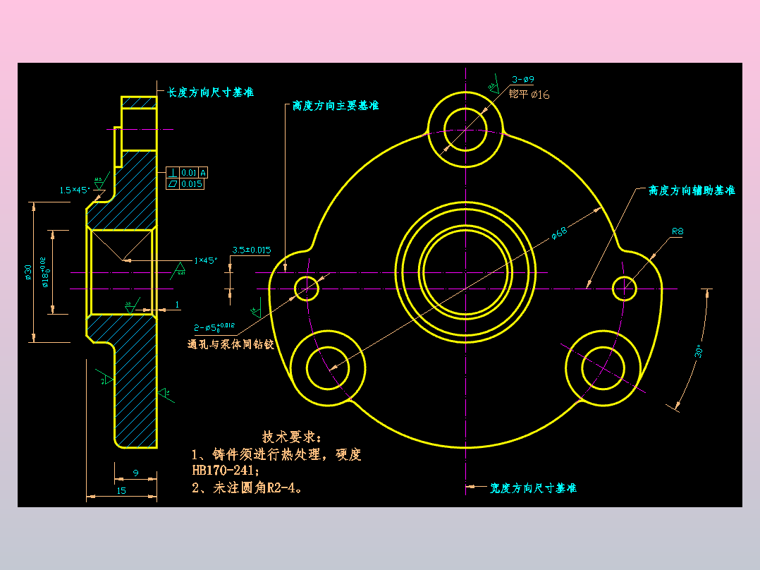 泵盖图CAD图纸