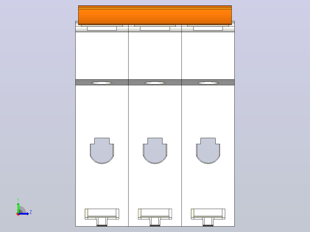 电气元件，断路器左视图