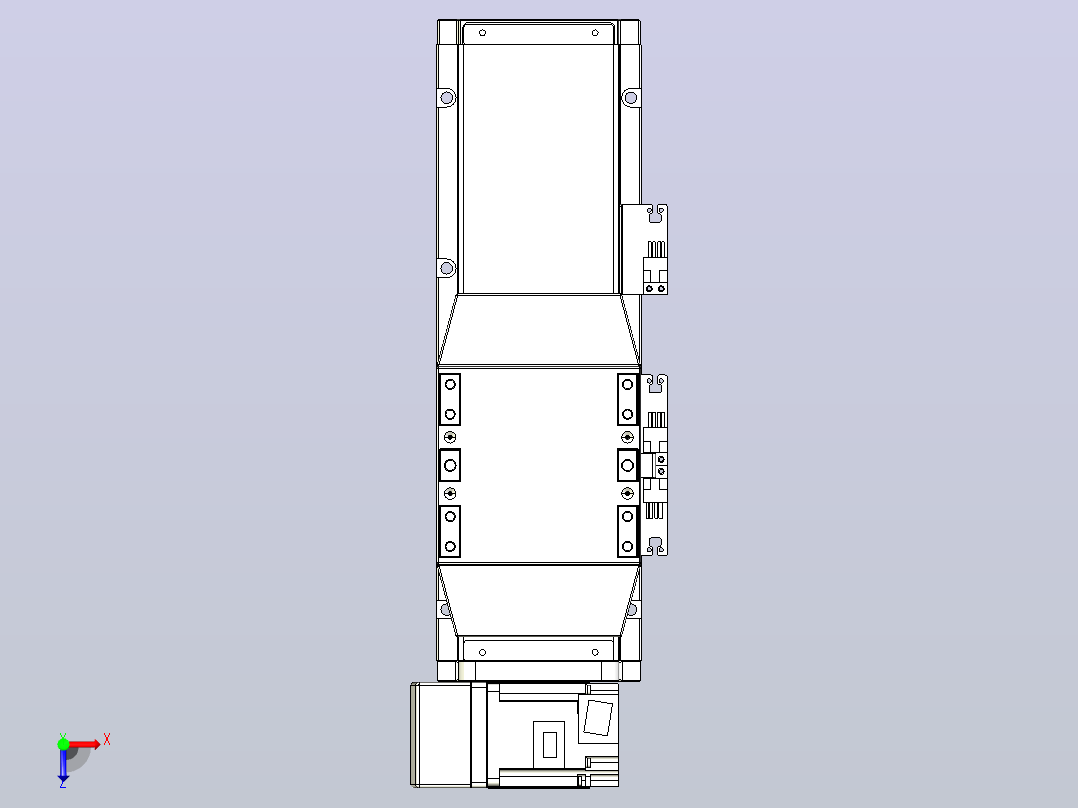 机器人皮带驱动直线轴TPA-GCB-120-P70-L100-LU-M20-N3俯视图