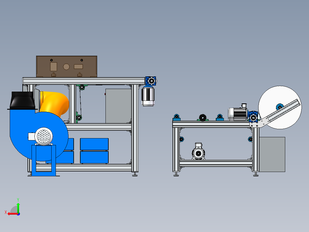 熔喷布驻极流水线sw16可编辑后视图