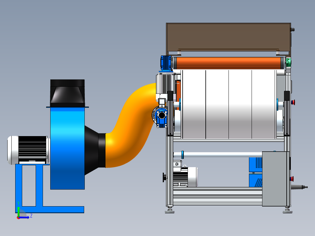 熔喷布驻极流水线sw16可编辑左视图