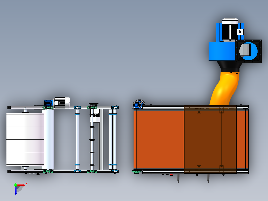 熔喷布驻极流水线sw16可编辑俯视图