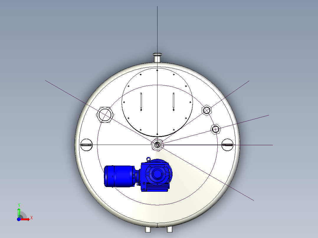 处理2000升的容器设计前视图