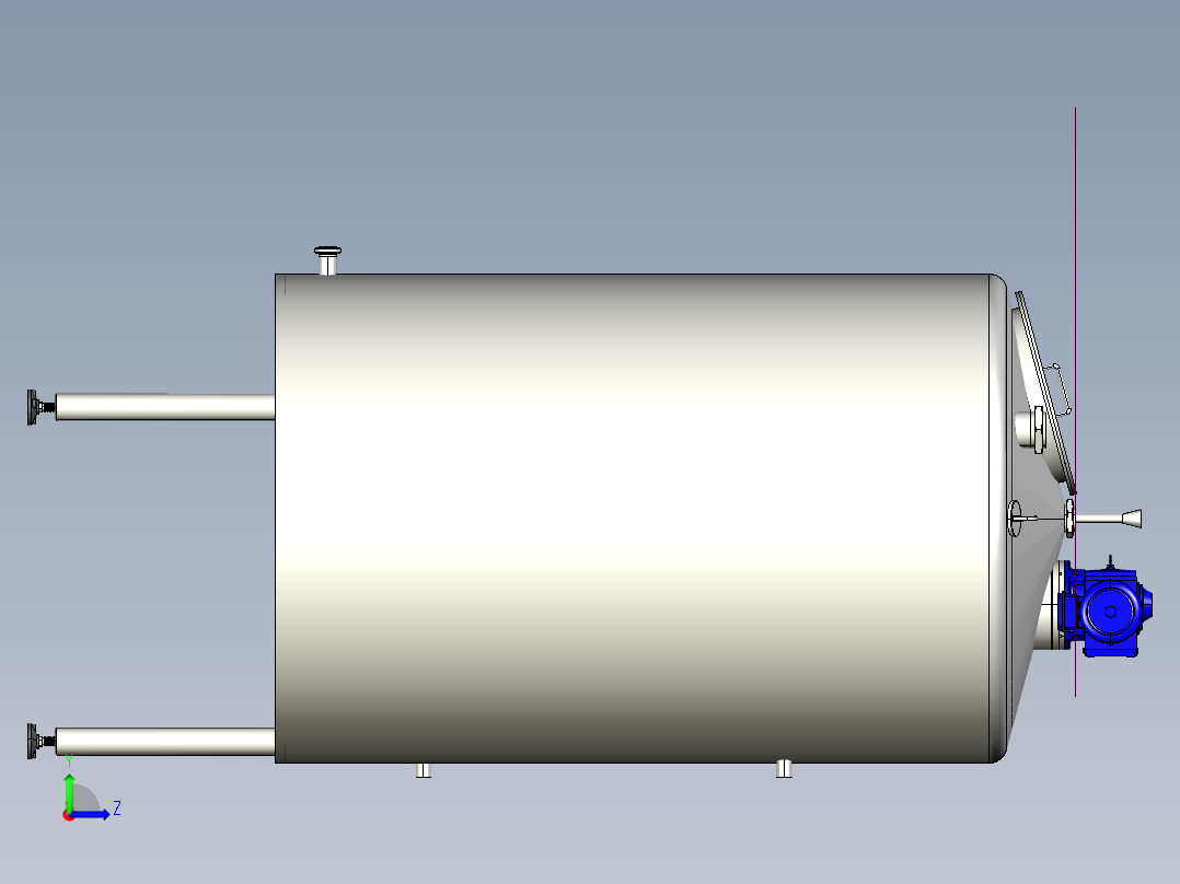 处理2000升的容器设计左视图