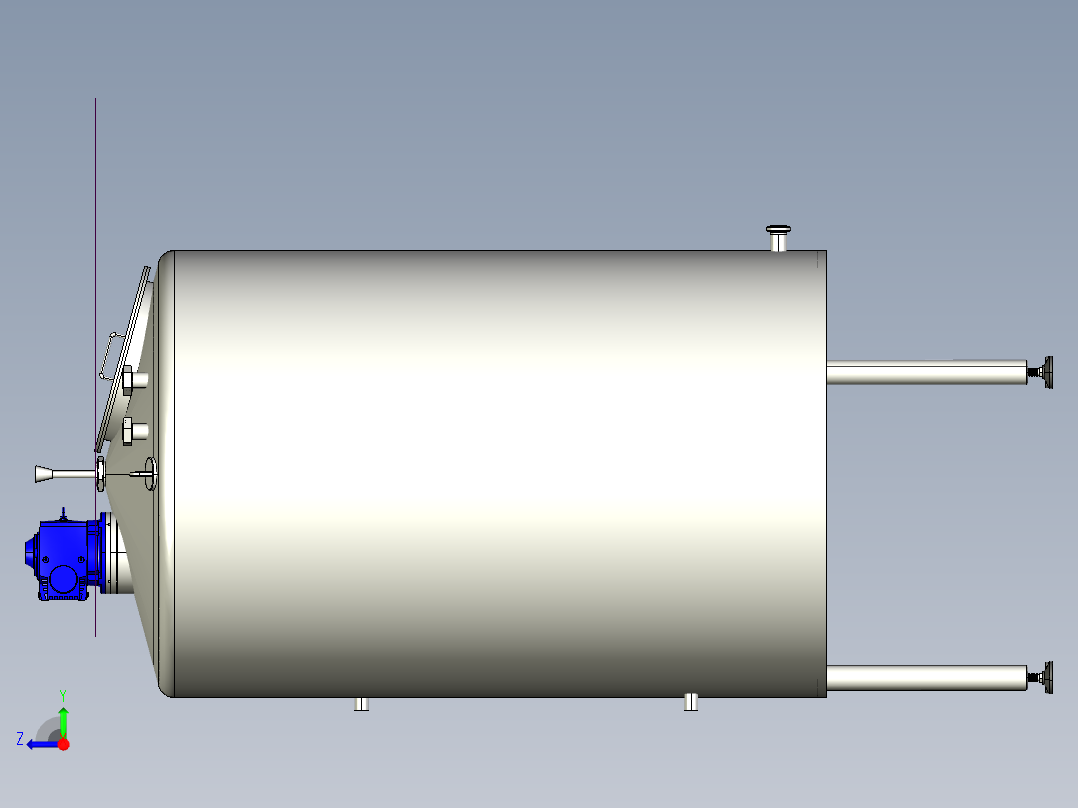 处理2000升的容器设计右视图