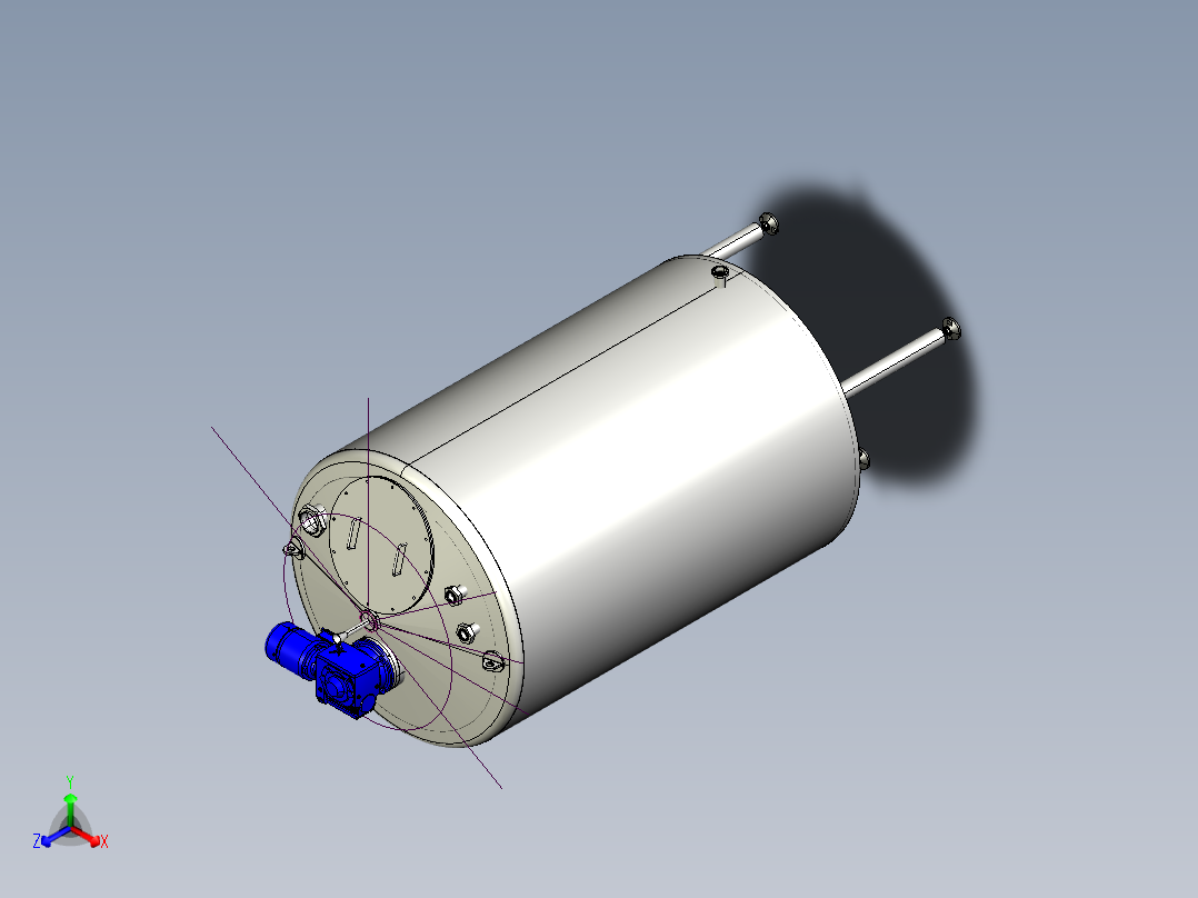 处理2000升的容器设计正等轴测图