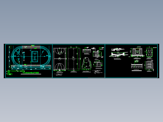 实用运动场地篮球场排球场羽毛球场网球场足球场CAD新素材图库