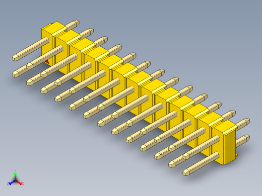 彩色公头100mil（2.54mm）系列-DS1021_yellow_2x13p_100mil_Type1_rev1.0