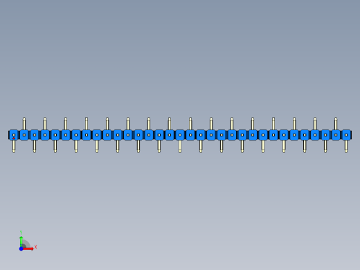 彩色公排针 100mil 2.54mm 系列-DS1022_blue_33p_100mil_Type_SMT_R2_rev1.0前视缩略图