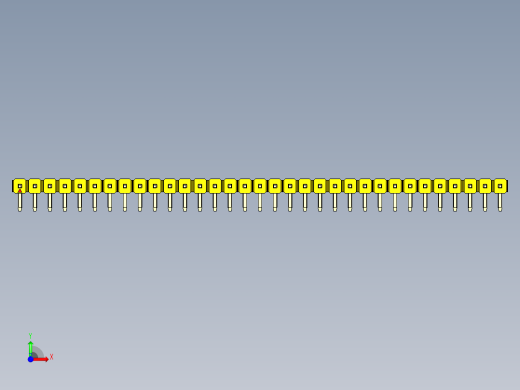彩色公排针 100mil 2.54mm 系列-DS1022_yellow_1x33p_100mil_TypeD_rev1.0前视缩略图