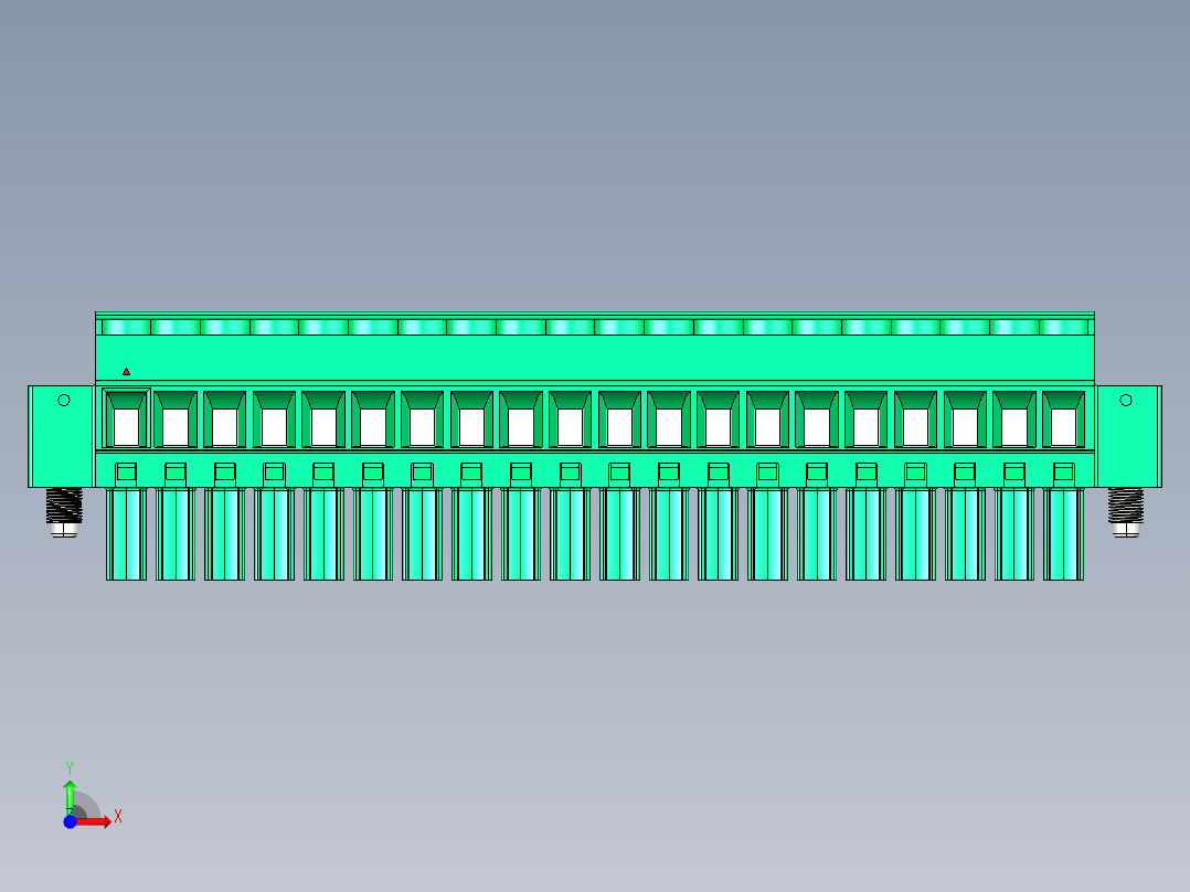 DEGSON 15EDG（公头） 3.5mm 螺钉锁紧，插拔式接线端子 FullPack-15EDGKBM-3.5-20P-14-00AH前视图