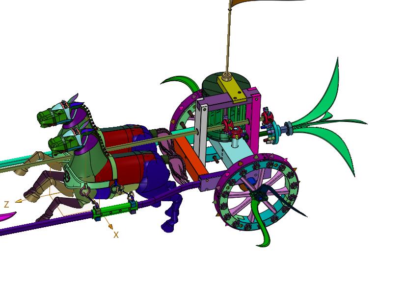 达芬奇经典木艺机械镰刀战车