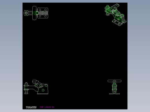 垂直式夾鉗SSP(A)-2D多系列多零件图纸模型