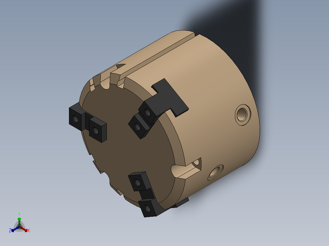 三抓气缸MHS3-80正等轴测图