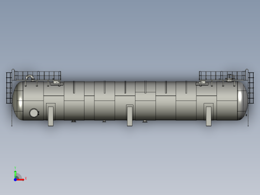石油和天然气储罐压力容器3D数模图纸 STEP格式前视缩略图